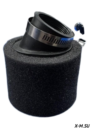 Фильтр нулевого сопротивления (угол 45 градусов) d-38 мм черный