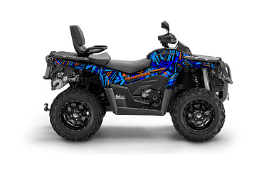 Наклейки Straite цв.Зеленый-сиреневый на Квадроцикл (комплект наклеек) AODES