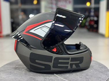 Шлем интеграл HETOSHI XD1-242 цв. Черно-серо-красный  р. XL