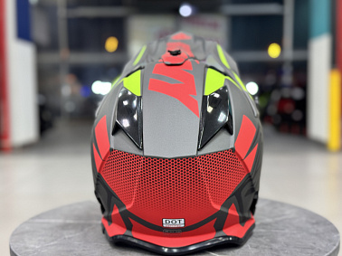 Шлем кроссовый HETOSHI XD1-51 цв. Черно-серо-красно-желтый матовый р. S