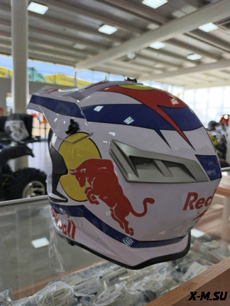 Шлем кроссовый HETOSHI RED BULL XD1-86 цв. Бело-фиолетовый р. XL