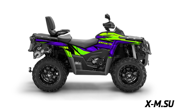 Наклейки Straite цв.Зеленый-сиреневый на Квадроцикл (комплект наклеек) AODES