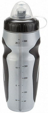 Фляга CB-15027W 600мл со шкалой полиэтилен. чёрно-серебристая. LU046147 550031