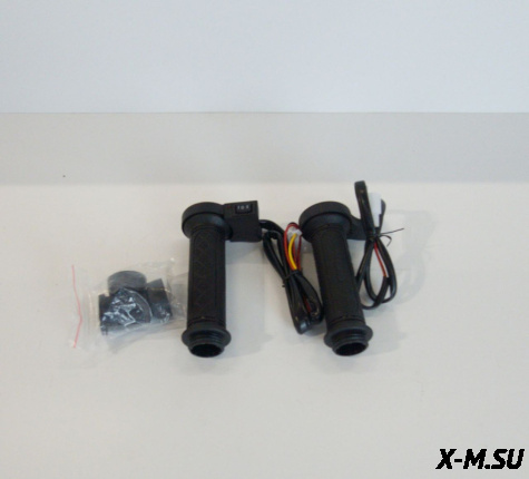 Ручки с подогревом  в сборе (пр/лев) под диам. 22мм, проводка, тумблер (2 полож)