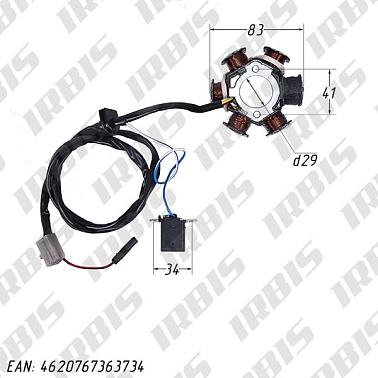 Статор генератора AF48(JF06,HF05); LEAD90, LEAD100 (6 кат.) 